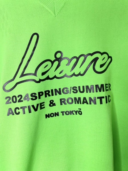 NON TOKYO(ノントーキョー) PRINT V-NECK KNIT / NEON GREEN