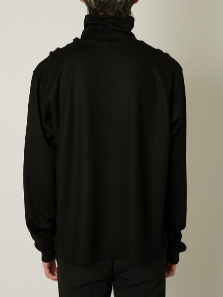 TAAKK(ターク) CABLE EMBROIDERY KNIT  / BLACK